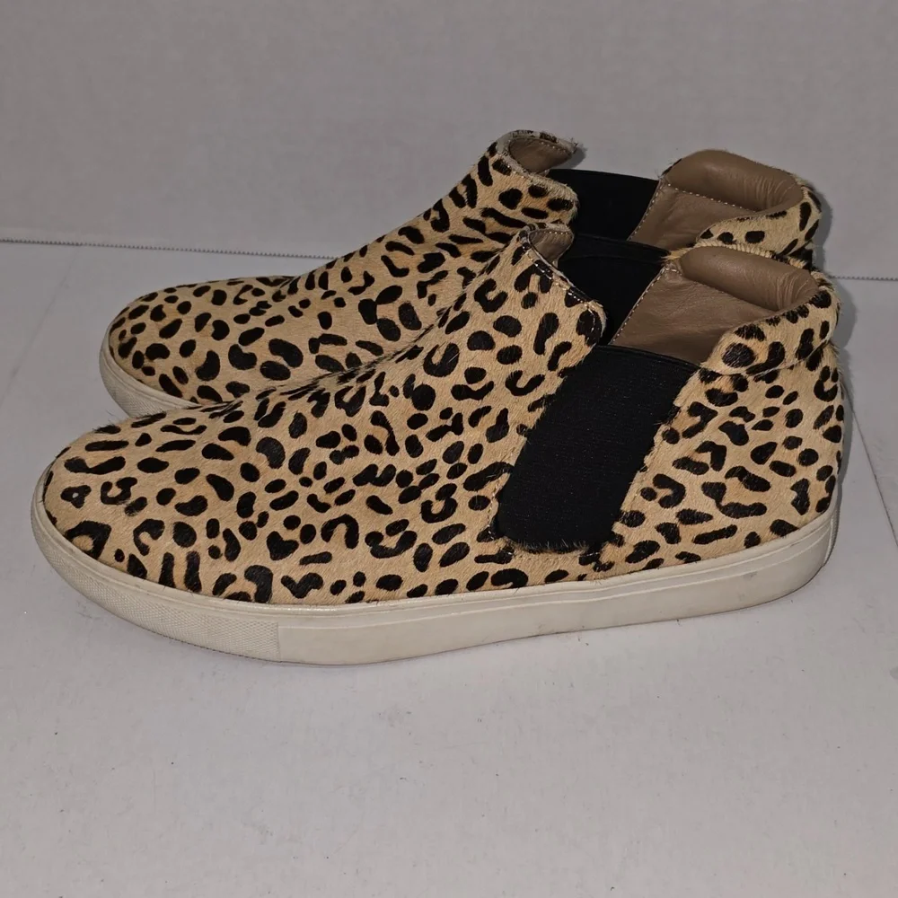 Coconuts by Matisse Harlan Slip On Leather Sneaker Leopard Print Womens Size 9 - Picture 4 of 14